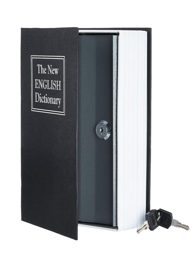 Multi color - Metal Safe 24 x 15.5 x 5.5 cm with key In The Form Of A Real Book To Save Money - Real Book Safe - Book Safe, Dictionary Diversion Hidden Book Portable Safe Box, for Storing Money, Jewelry and Passport - small metal safe box, book shape For jewelry and money - Image 1