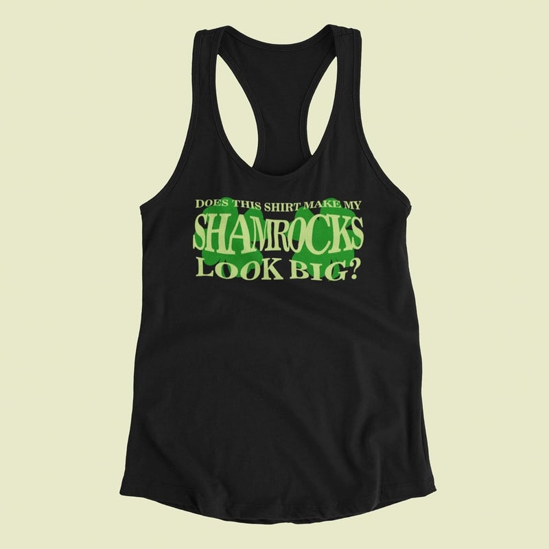 Old Glory St. Patricks Day Big Irish Shamrocks Funny Junior Soft Tank Top - Image 4