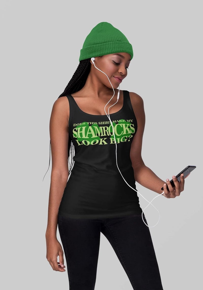 Old Glory St. Patricks Day Big Irish Shamrocks Funny Junior Soft Tank Top - Image 2