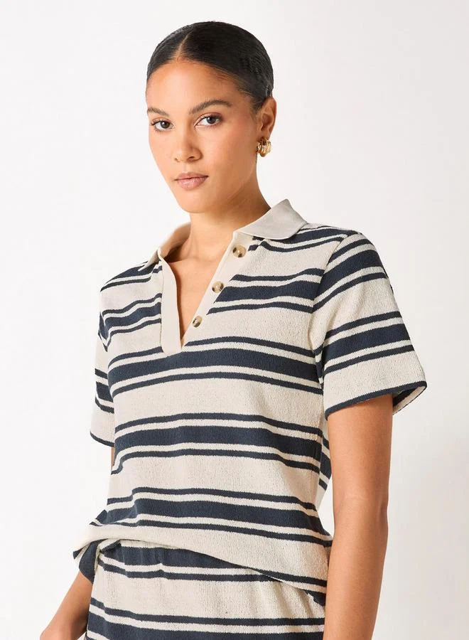 Lee Cooper Lee Cooper Striped Polo T-shirt with Short Sleeves