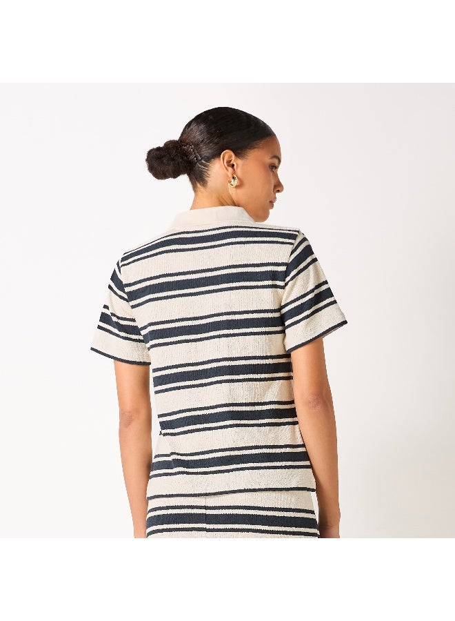 Lee Cooper Lee Cooper Striped Polo T-shirt with Short Sleeves - Image 1