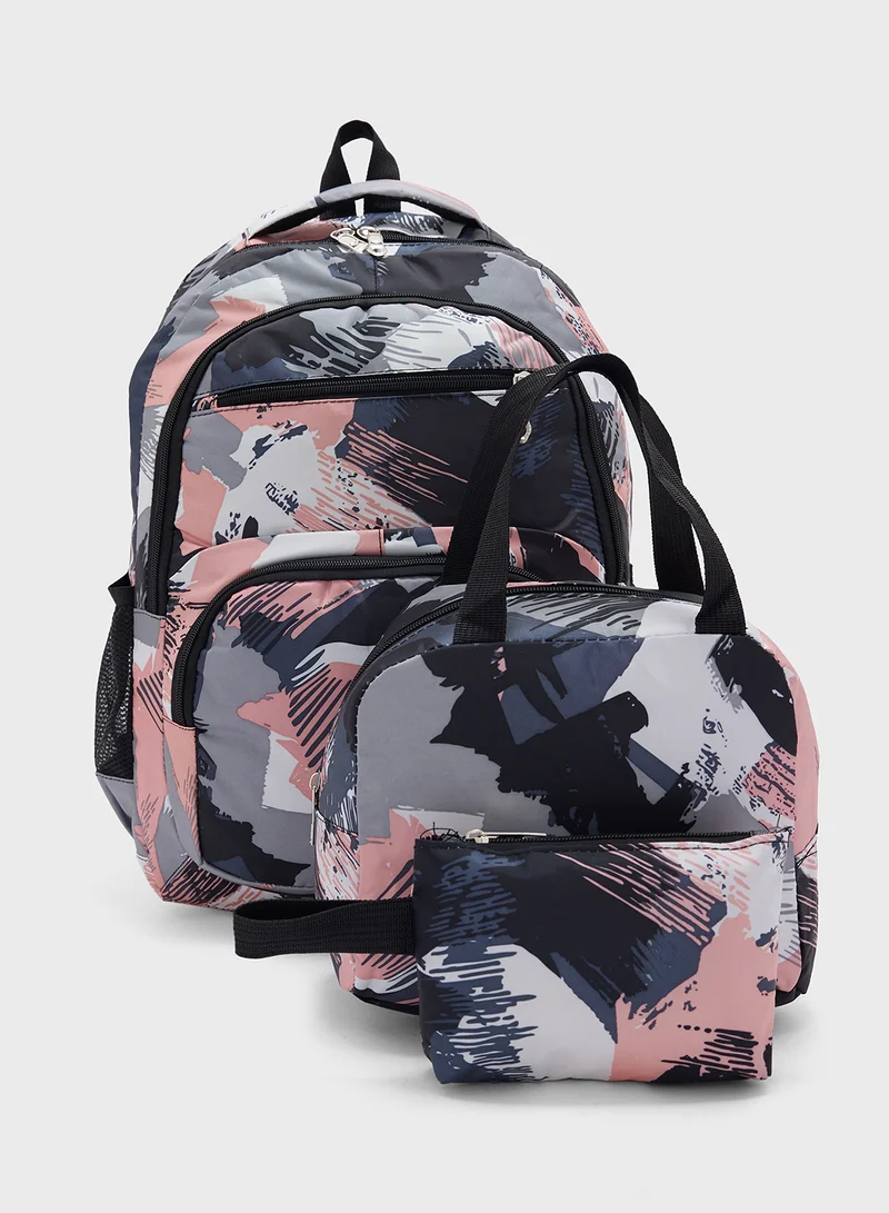 Ginger 3 Piece Set Laptop Backpack, Lunch Bag And Wallet