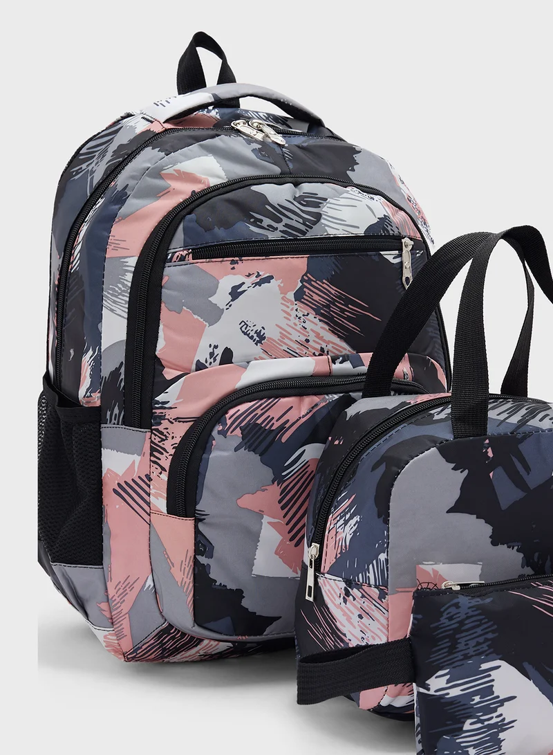 Ginger 3 Piece Set Laptop Backpack, Lunch Bag And Wallet