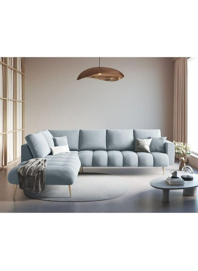 Al Home - 5 Seater L-shape Sofa Linen 70x180x70x270 Cm - Grey - Image 1