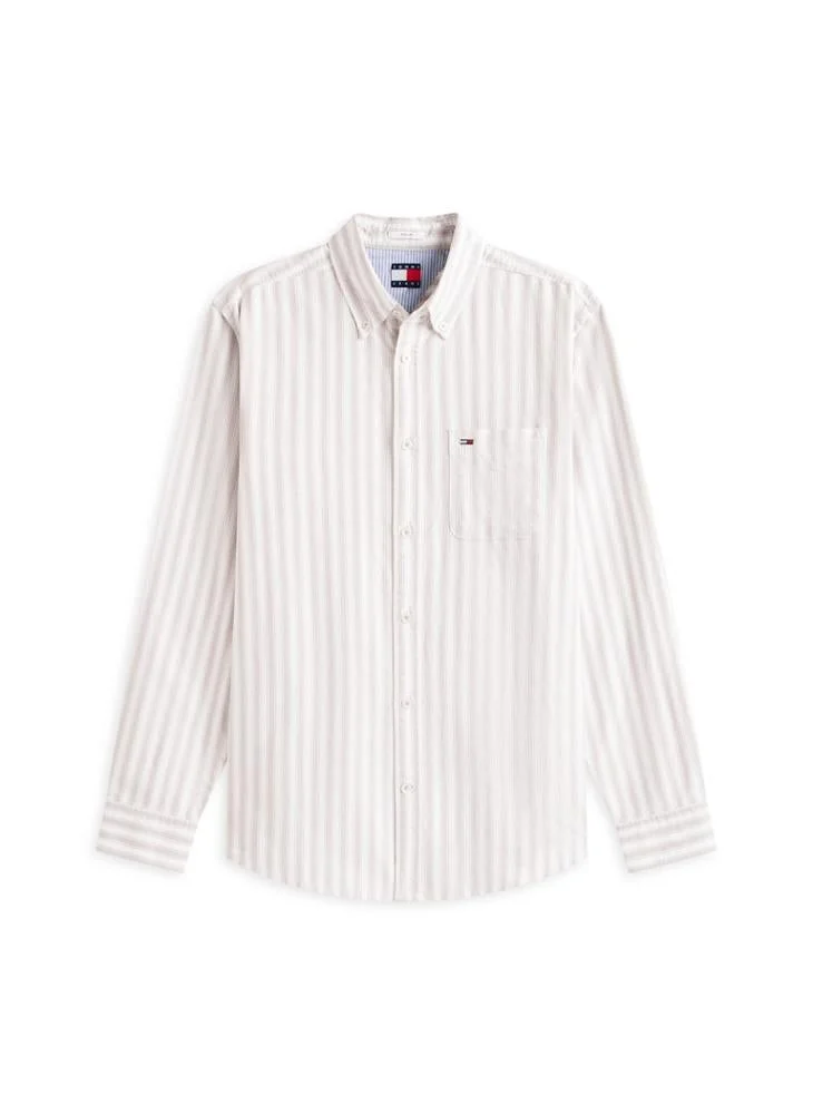 TOMMY JEANS  Regular Fit Stripe Oxford Shirt for Men | Best Price UAE