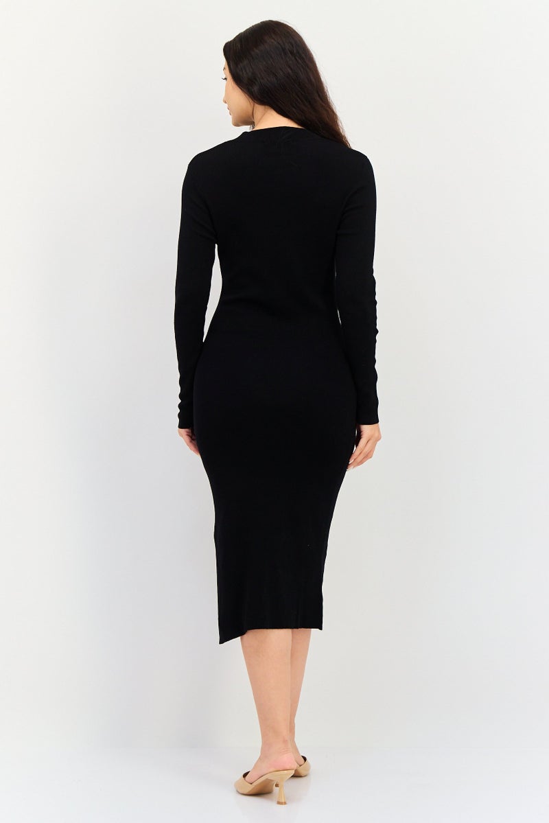 Threadbare Women Ribbed Sweater Dress, Black - Image 4