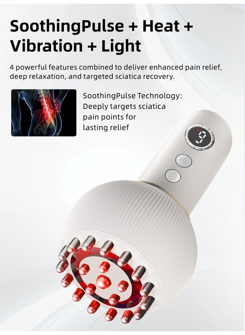 WALALLA Drainage Massager 3-in-1 Rechargeable Microcurrent Vibration Body Massager Electric Gua Sha Device Meridian Massage Brush with Heat, for Legs, Arms, Belly, Handheld Body Massager for Skin Muscle Care - Image 3