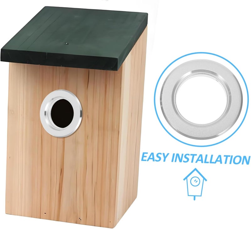 10pcs Box Metal Guards Birds Nest Metal Ring Nest Hole Metal Guards Stainless Steel Birdhouse Portal Silver - Image 4