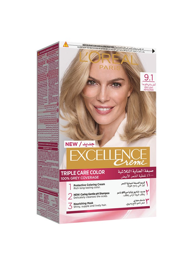 صبغة الشعر الدائمة Excellence Crème 9.1، أشقر رمادي فاتح جدًا - pzsku/Z33672A2CDA9C59252ACDZ/45/_/1697800088/39d468a5-5713-4d94-a6c9-c5ccb1d725e4