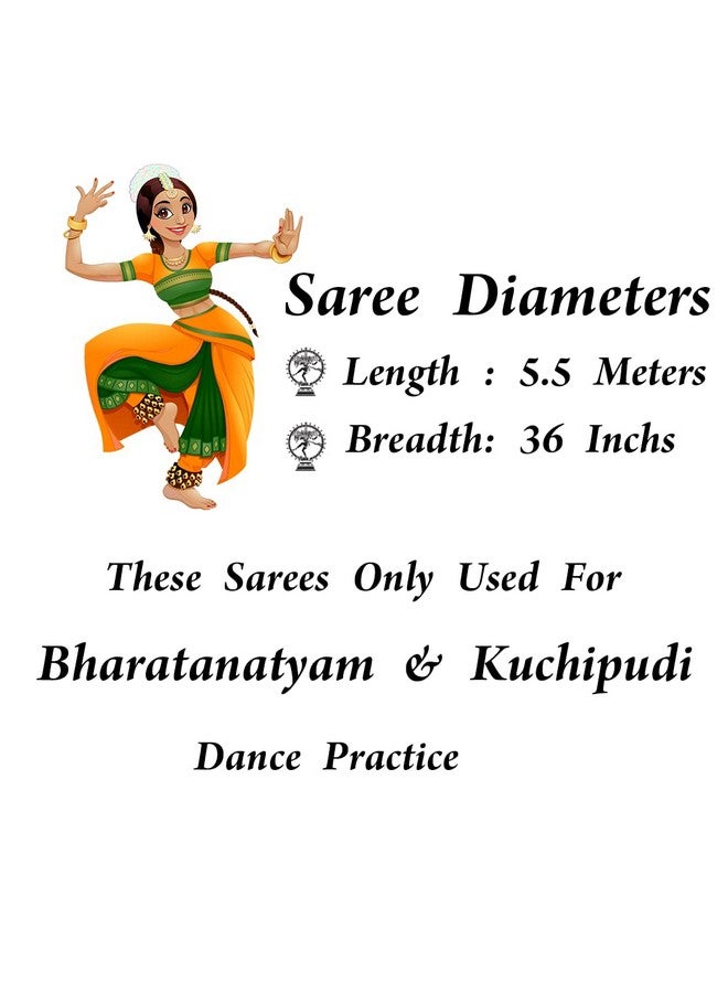 Anka's Handmade Bharatanatyam & Kuchipudi Dance Practice Cotton Saree (Black With Yellow Colour Doll Border)  - Image 5