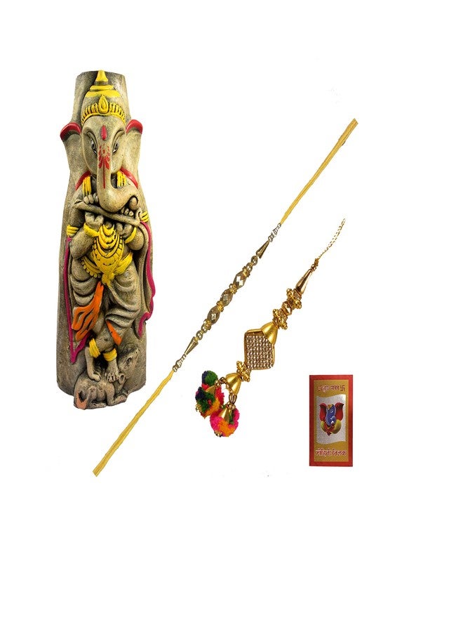 Suninow Ganesha Idol with Rakhi for Brother and bhabhi | Rakhi for Brother | Rakhi Combo | Rakhi Gift for Brother