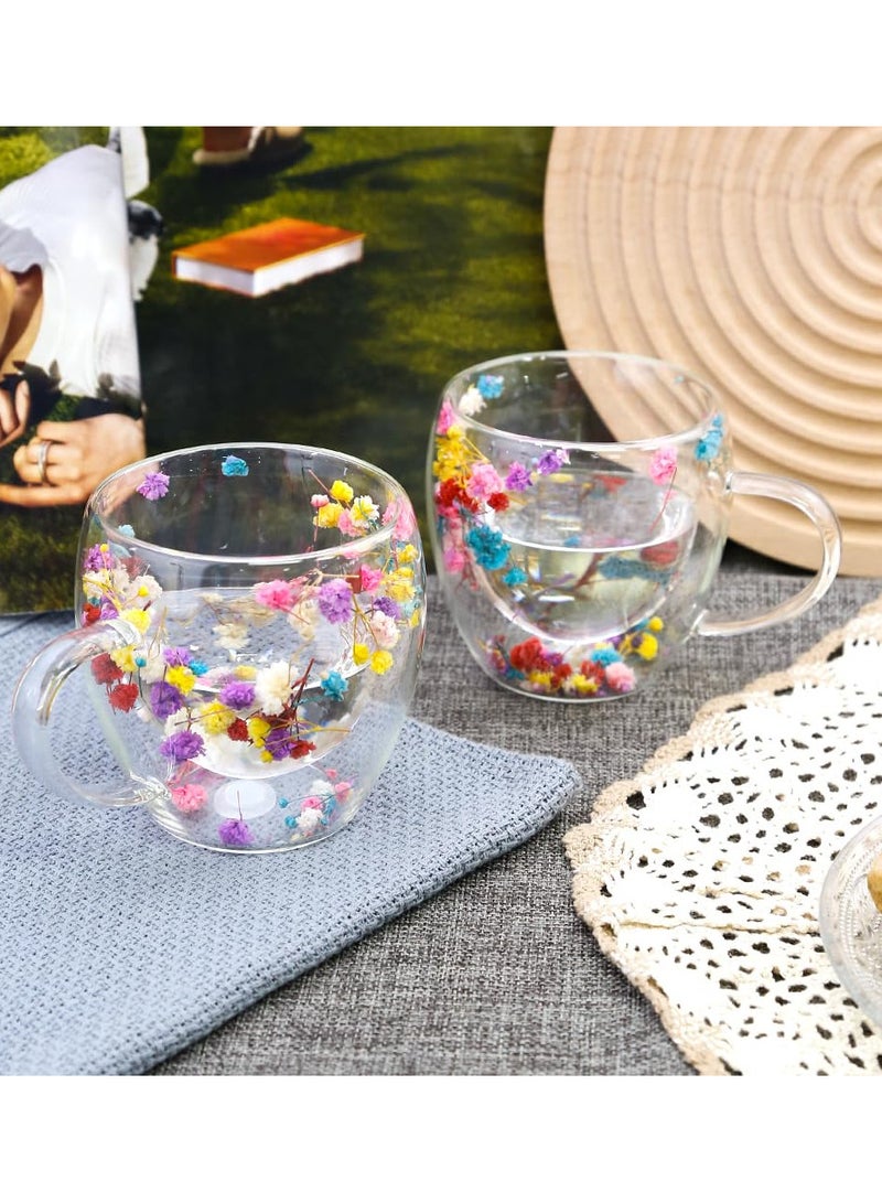 Double Walled Glass Cup with Flowers Inside - Image 3
