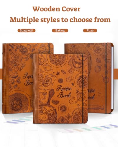 ikedas Woodcover Blank Recipe Book to Write in Your Own Recipes, Recipe Binder for Handwritten Recipes, Thoughtful Blank Recipe Book, Recipe Journal Gift, Cook Books Blank, Recipe Holders, Baking Version - Image 4