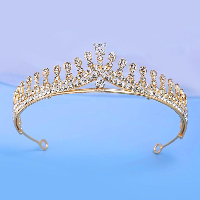 PEORA Cubic Zirconia & Crystal Studded Princess Tiara Crown for Girls & Women Birthday Gift Hair Accessories - Image 2