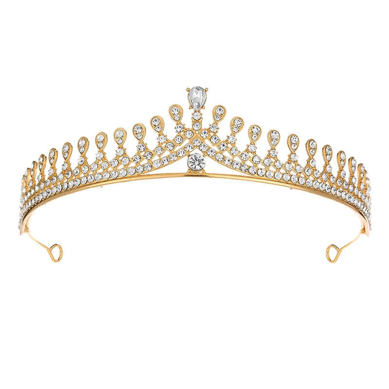 PEORA Cubic Zirconia & Crystal Studded Princess Tiara Crown for Girls & Women Birthday Gift Hair Accessories - Image 1