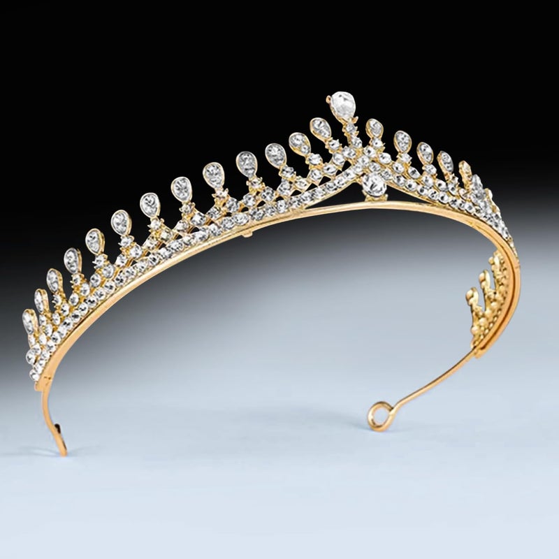 PEORA Cubic Zirconia & Crystal Studded Princess Tiara Crown for Girls & Women Birthday Gift Hair Accessories - Image 3