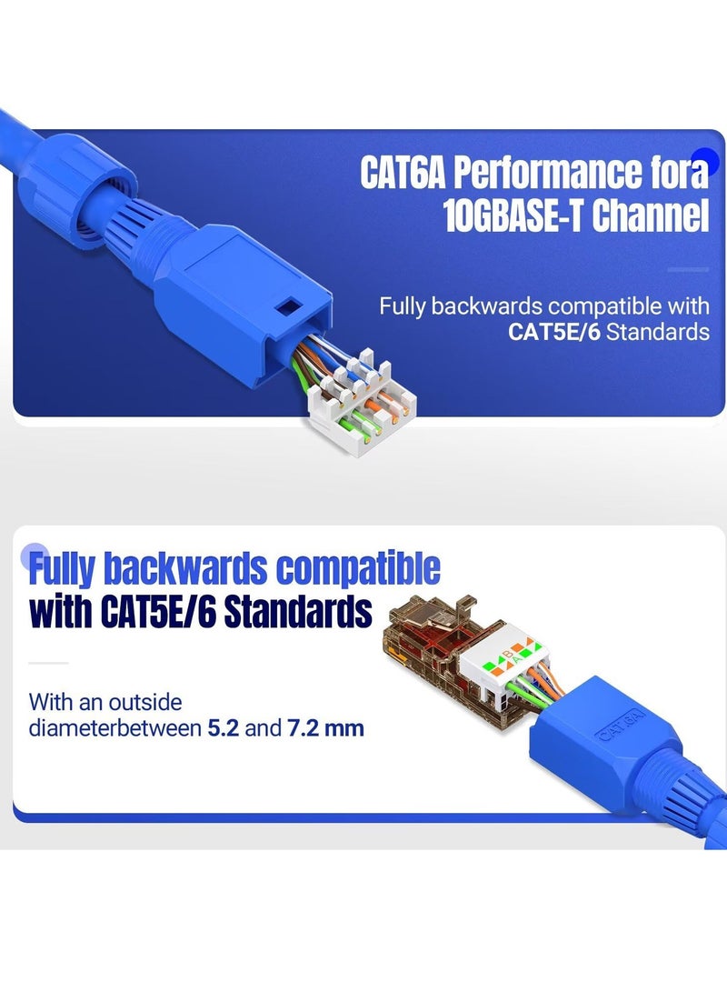 12-Pack Tool-Free CAT6A RJ45 Connectors for UTP Ethernet Cables, Compatible with 23 to 26 AWG Network Cables - Image 4
