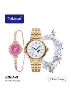 Telzeal Telzeal Lola 3 Round Shape Ladies Smart Watch With Stylish Analog Watch Bracelet and Wireless Charger  - Image 1