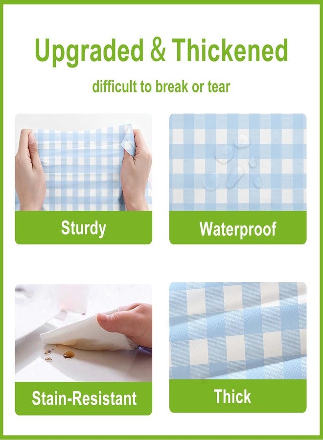 Oigco Light Blue Gingham Tablecloth - 54 x 108 Inches, Rectangle Disposable Light Blue Checkered Tablecloth, Picnic Table Covers for Dining/Camping/Picnic/Outdoor - Image 5