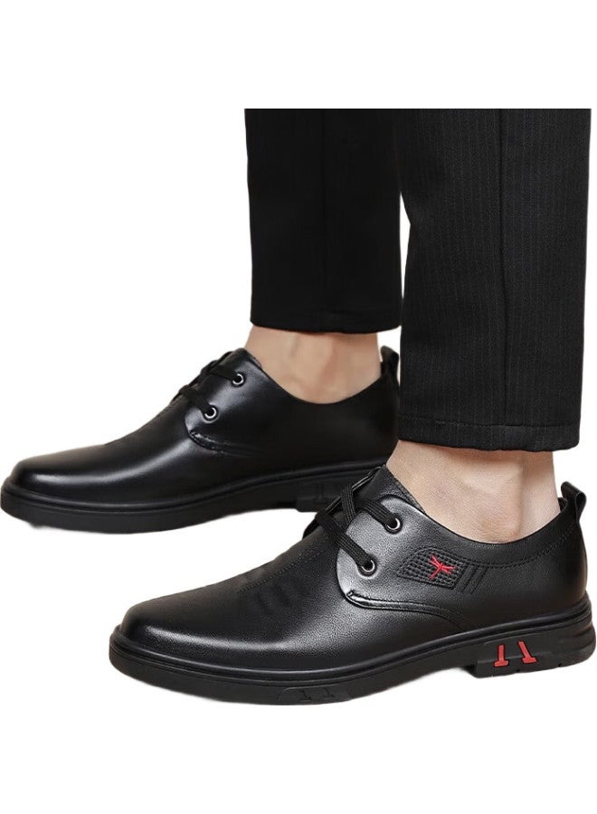 RED DRAGONFLY Hongqingting Men'S Lace-Up Flat Leather Casual Shoes, Round Toe Derby Business Formal Leather Shoes For Men, Wta122681 - Image 1