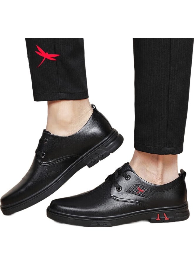 RED DRAGONFLY Hongqingting Men'S Lace-Up Flat Leather Casual Shoes, Round Toe Derby Business Formal Leather Shoes For Men, Wta122681 - Image 2