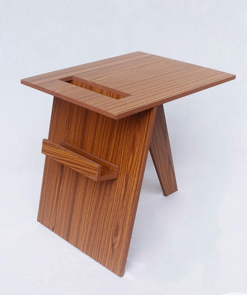 Raytrees Engineered End Table for Living Drawing Room Wooden Peg Table Corner Sofa Side Table with Magazine Newspaper Storage Walnut ModernP RTI - Image 5