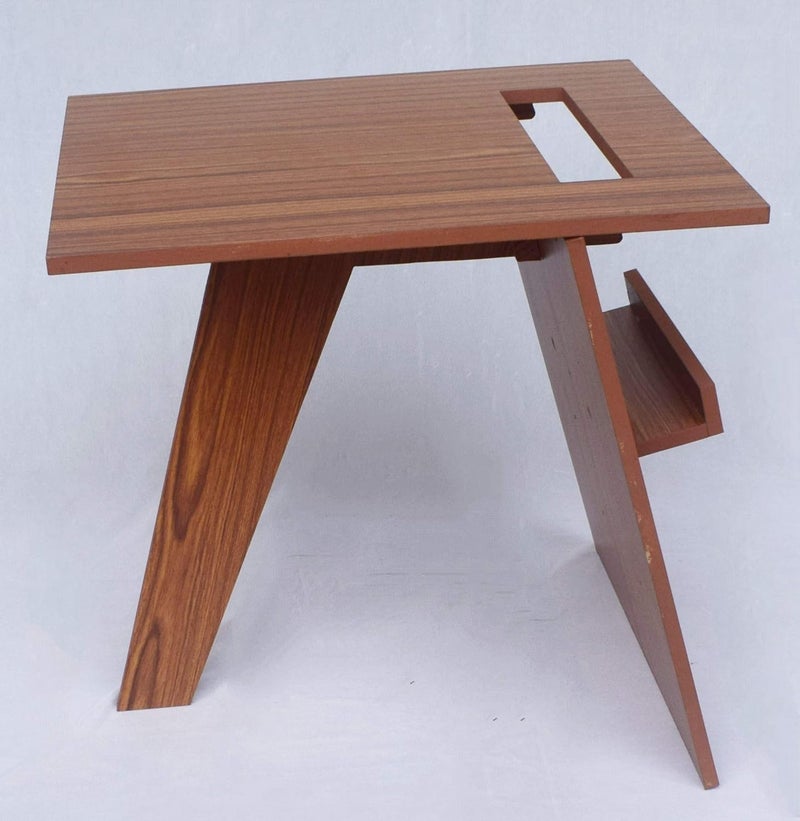 Raytrees Engineered End Table for Living Drawing Room Wooden Peg Table Corner Sofa Side Table with Magazine Newspaper Storage Walnut ModernP RTI - Image 4