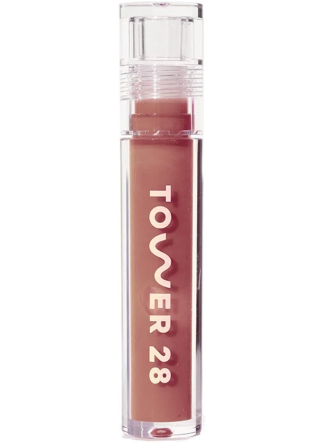 TOWER 28 Shineon Milky Lip Jelly, Cashew, Non-Sticky, Hydrating Vegan Lip Gloss In Milky Rosy Brown, Apricot And Raspberry Seed Oil, Moisturizing, Clean, Cruelty Free  - Image 1