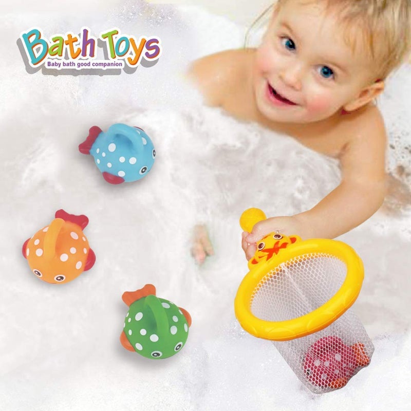 Dwi Dowellin Bath Toys Fishing Games Swimming Whales Bath Time Bathtub Toy for Toddlers Baby Kids Infant Fish Set Age 18months and up - Image 5