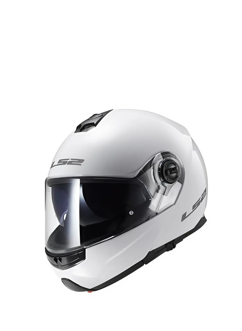 LS2 HELMETS LS2 HELMET FF325 STROBE Modular Convertable Face Racing Helmet - Color White  - Image 1