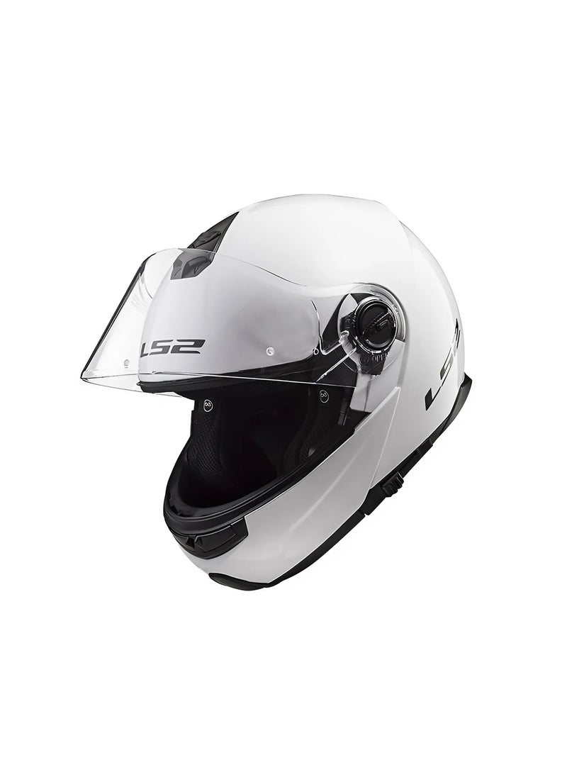 LS2 HELMETS LS2 HELMET FF325 STROBE Modular Convertable Face Racing Helmet - Color White  - Image 2