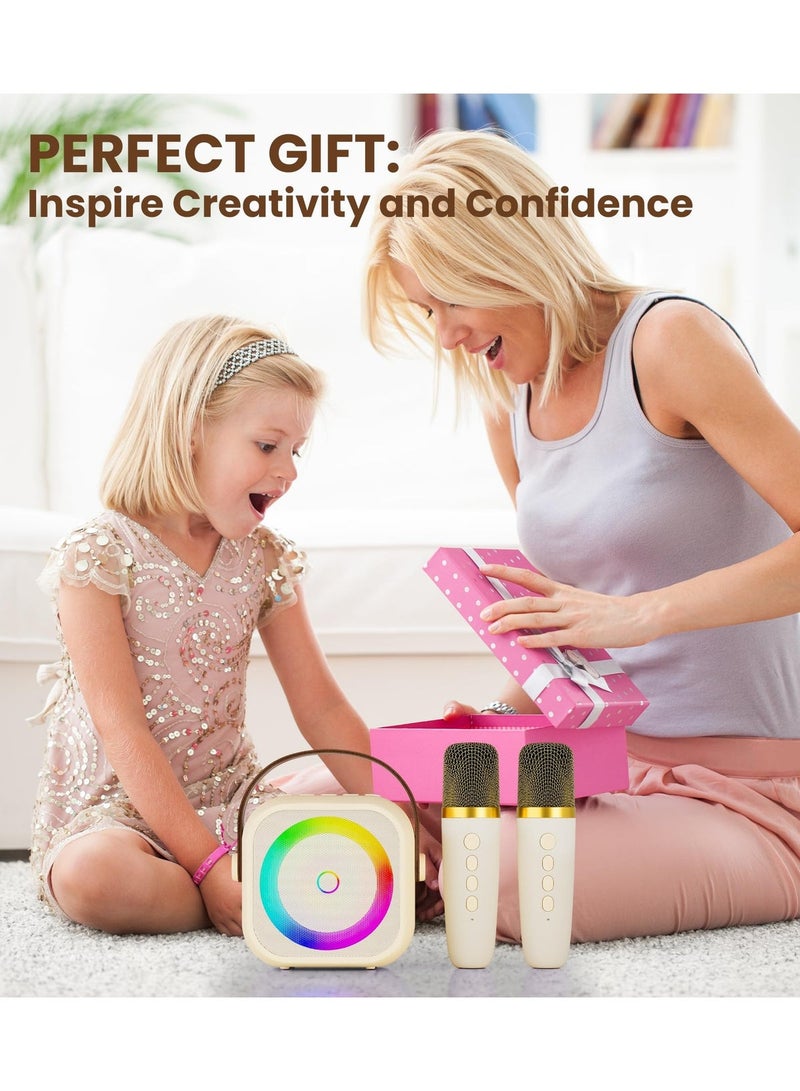 Portable Bluetooth Karaoke Speaker with Wireless Microphones and Party Lights - Perfect Gift for Kids &  Adults - Image 4