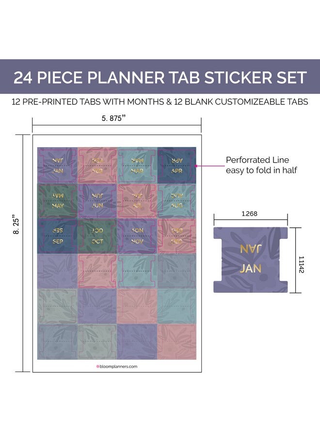 24Piece Sticky Monthly Divider Tabs Adhesive Index Page Markers/Calendar Flag Sticker Labels For Planners Notebooks Journals Floral - pzsku/Z33678564CB62AEA0F214Z/45/_/1720701861/e40e4561-cbe7-4054-b3df-f20742ede5f7