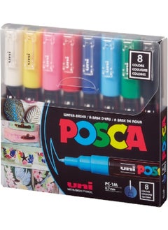 Uni Poster Marker Posca Set Pc-1m/8c Main Color 8 Liters 