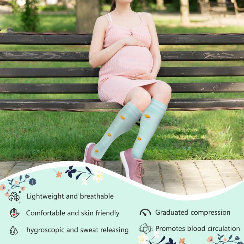 fenglaoda Compression Socks for Women Men Support Circulation 6 Pairs Socks For Nurse, Travel, Flight - Image 3