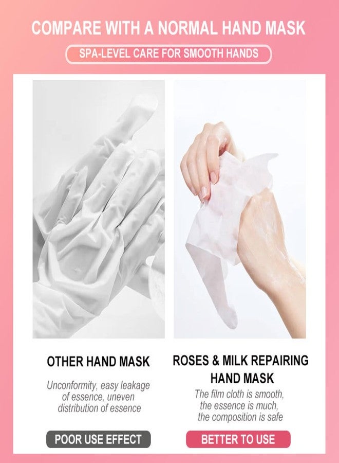Joyeee Hand Mask Gloves for Dry Hands, 5 Pairs Hand Repair Mask Gloves Disposable with Milk and Rose Extracts, Deep Exfoliating Gloves for Cracked Hands Repair and Instant Moisturization - Image 4