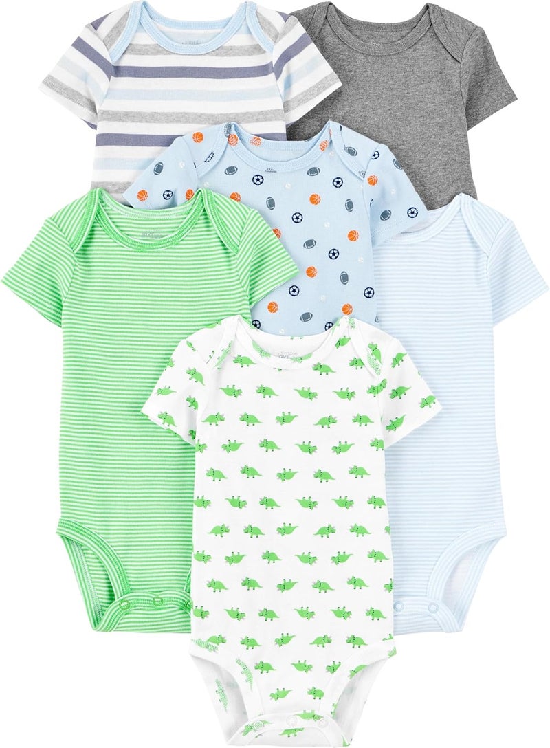 سيمبل جويز باي كارترز Simple Joys by Carter's baby-boys 6-pack Short-sleeve Bodysuit Bodysuit (pack of 6) - Image 1