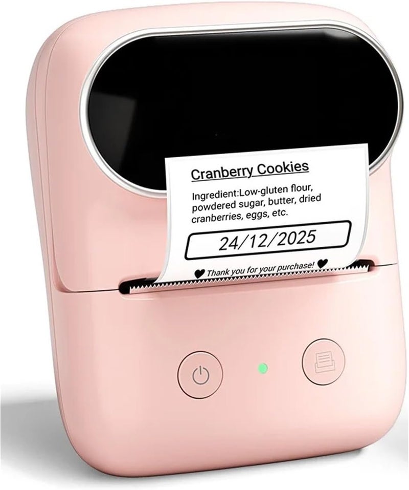 Handheld Industrial Label Printer, M108 Portable Label Printer Wireless Bluetooth Thermal Makers 20-50mm Labeling Printing for Home School(M108 Pink) - Image 1