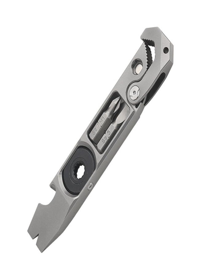 Primst Titanium Pry Bar,Versatile Pry Tool,EDC Tool,Bottle Opener, Nail puller, Ratche screwdriver, Wrench,Crowbar in One,Compact Versatile Pry Bar for Everyday Carry - Image 1
