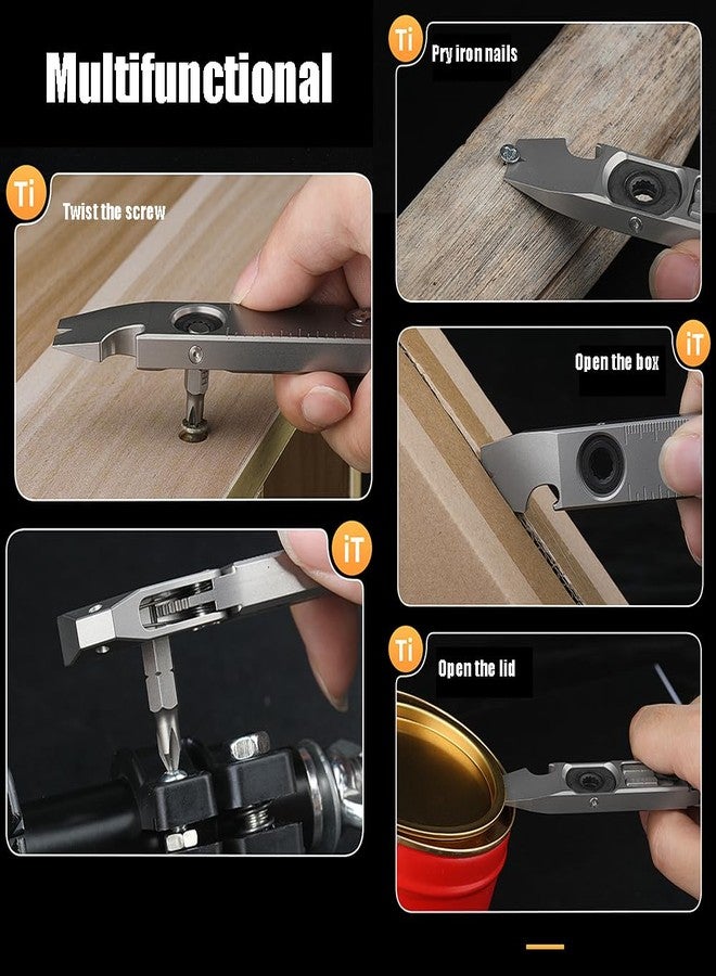 Primst Titanium Pry Bar,Versatile Pry Tool,EDC Tool,Bottle Opener, Nail puller, Ratche screwdriver, Wrench,Crowbar in One,Compact Versatile Pry Bar for Everyday Carry - Image 5