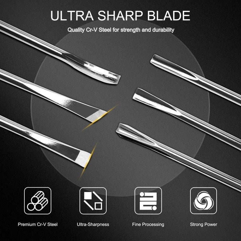 HAUTMEC Wood Carving Tools, 6-Piece Wood Chisel Sets, CRV Steel Blades with Rust-Resistant Electrolytic Coating, Fishtail V-Gouge Design for Fine Woodworking & Detailing â€“ HT0236 - Image 3