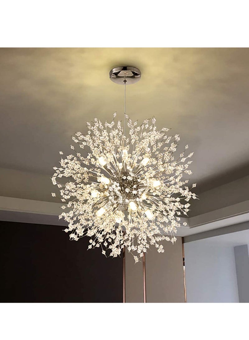 Haikomin 12 Head Modern Dandelion Crystal Chandelier Silver Head Bedroom Dining Room aisle Lighting - Image 1
