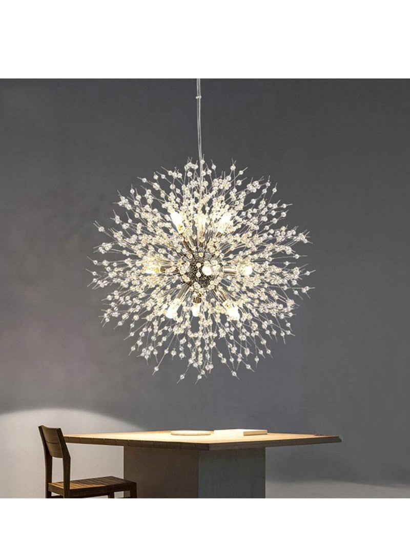 Haikomin 12 Head Modern Dandelion Crystal Chandelier Silver Head Bedroom Dining Room aisle Lighting - Image 4