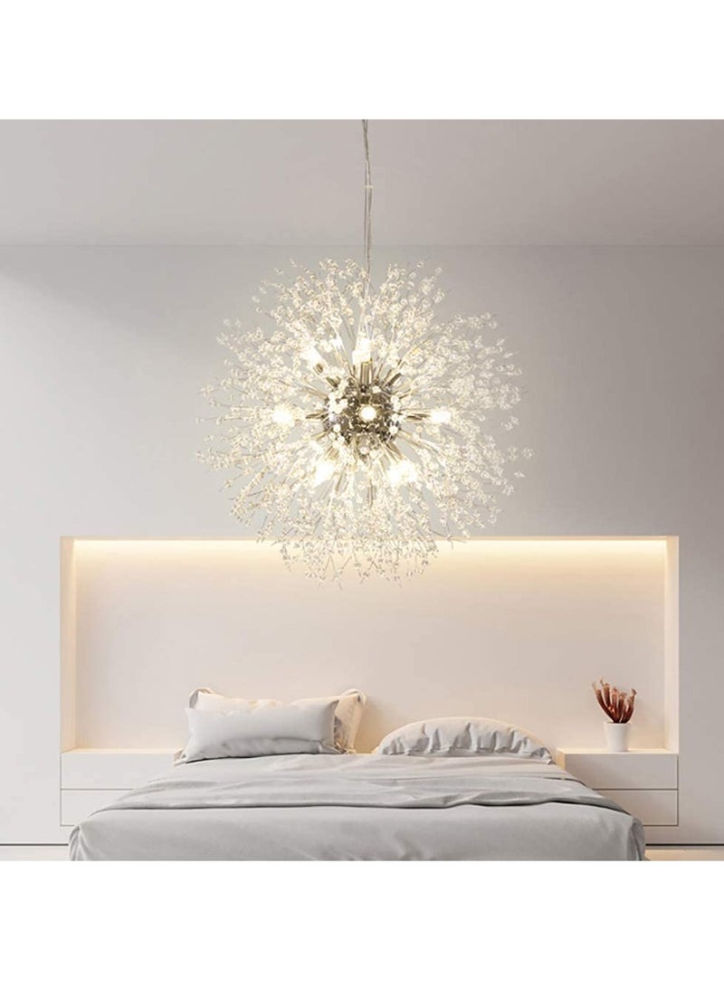 Haikomin 12 Head Modern Dandelion Crystal Chandelier Silver Head Bedroom Dining Room aisle Lighting - Image 3