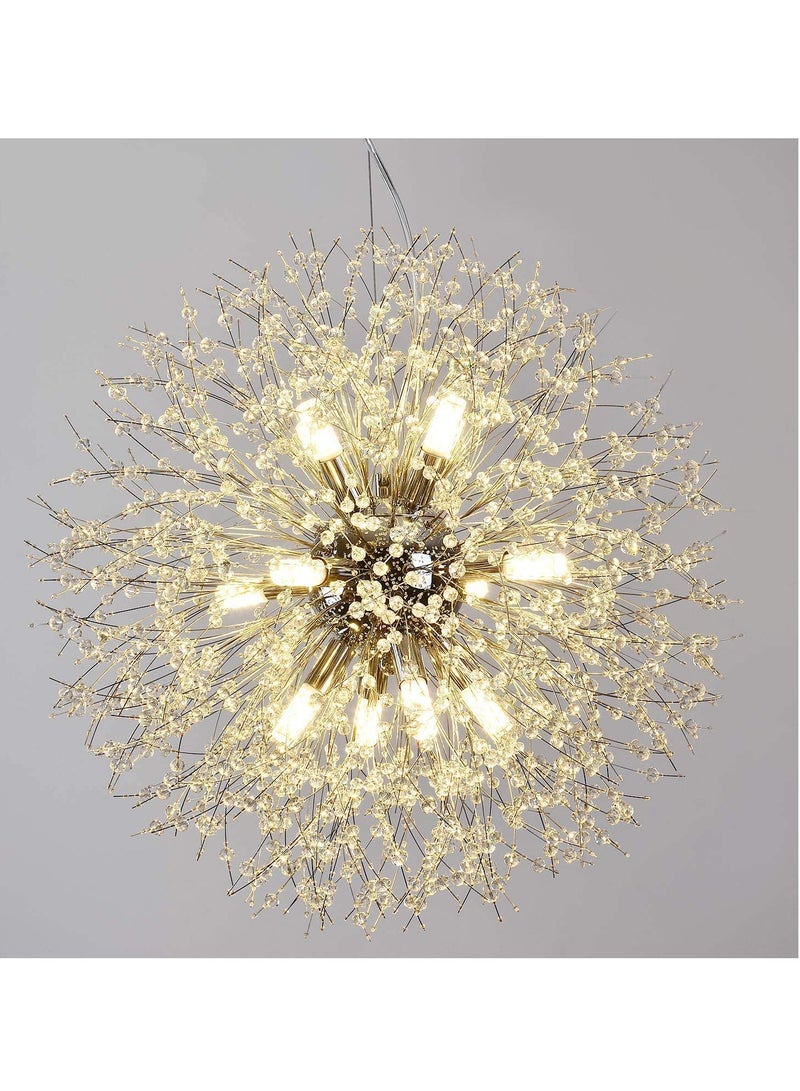 Haikomin 12 Head Modern Dandelion Crystal Chandelier Silver Head Bedroom Dining Room aisle Lighting - Image 2