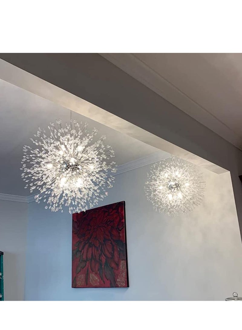 Haikomin 12 Head Modern Dandelion Crystal Chandelier Silver Head Bedroom Dining Room aisle Lighting - Image 5