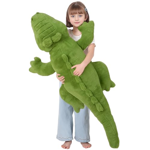 FFxiong 48 inch Green Large Alligator Stuffed Animal Long Body Pillow 4 ft Cute Giant Crocodile Plush Toy Gift for Kids Girl Boy Birthday Valentines - Image 1