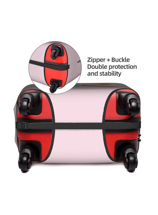 Flower Lette R Pink Luggage Cover Elastic Washable Stretch Suitcase Protector Anti-Scratch Travel Suitcase Cover for Kid and Adult M (22-24 inch suitcase) - Image 3
