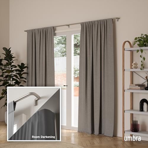 Umbra Twilight Curtain Rod Set Wrap Around Design Ideal for Blackout or Room Darkening Panels 30 to 84 Inches Nickel - Image 3