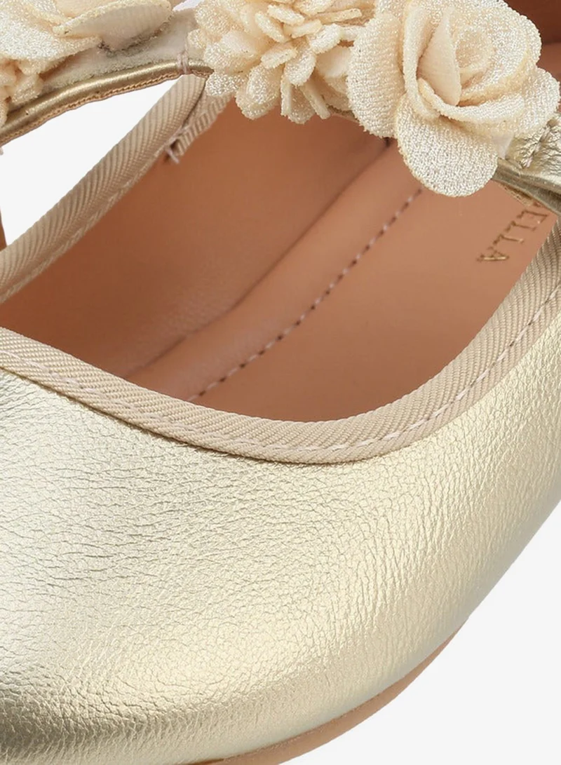 Flora Bella By Shoexpress Flora Bella Girls Floral Accent Hook & Loop Ballerina Shoes